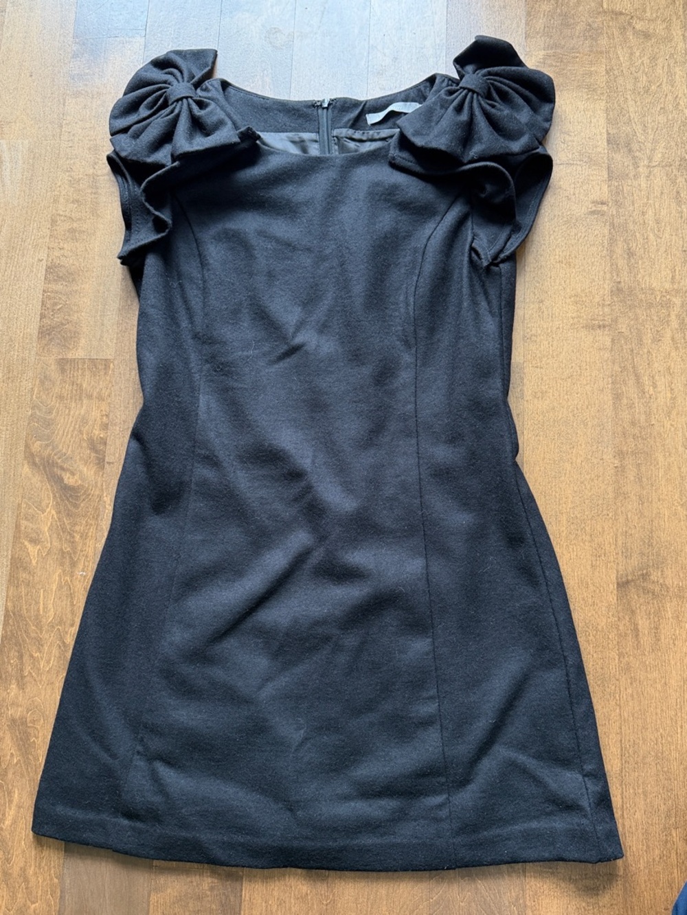 Black Mini Dress with Statement Bow Shoulders